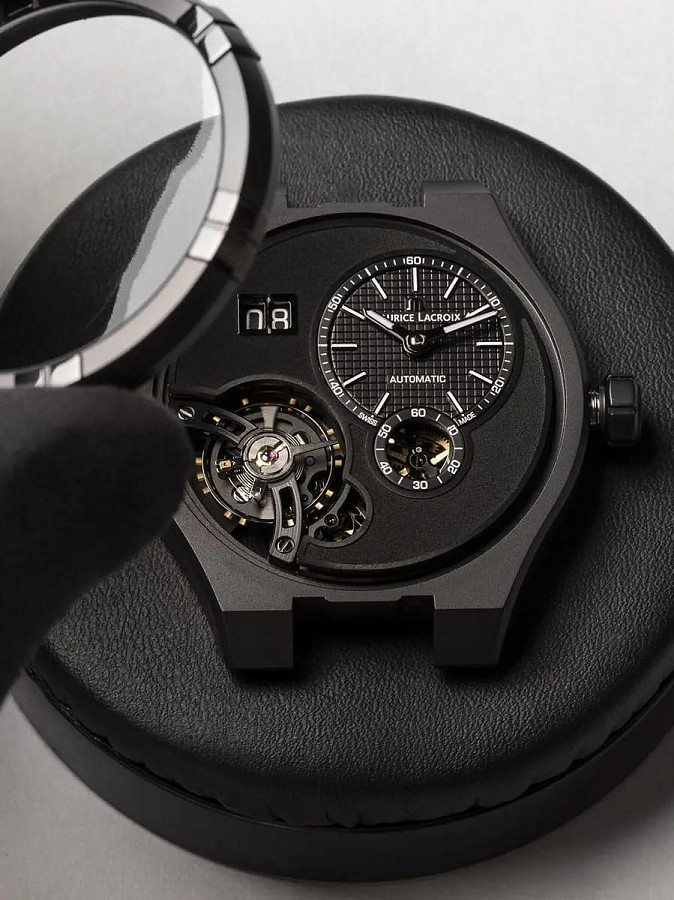 Часы Maurice Lacroix Aikon Master Grand Date Black AI6118-DLB0B-330-2 — мужские, каучук