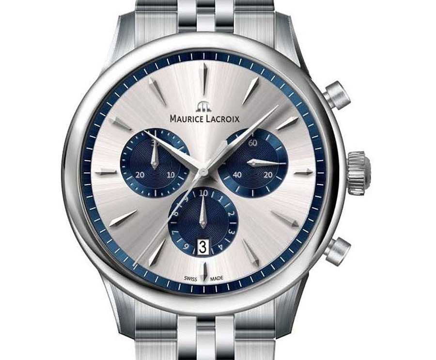 Часы Maurice Lacroix 1975 Quartz Chronograph 40mm 751038-SS002-131-1 — серебристый, сталь металл