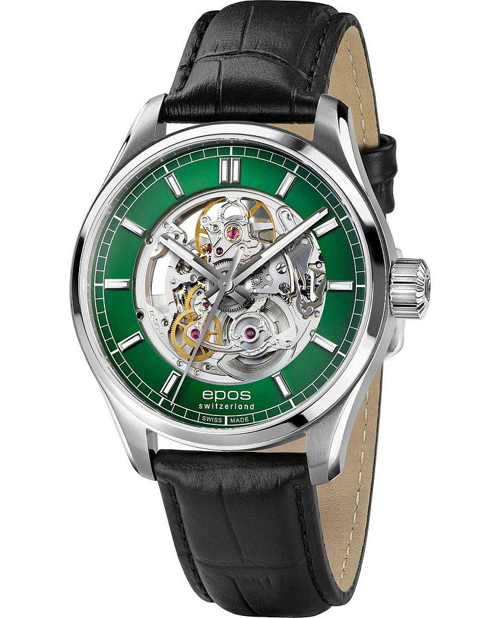 Часы Epos Passion 3501.135.20.13.25 — мужские, зеленый