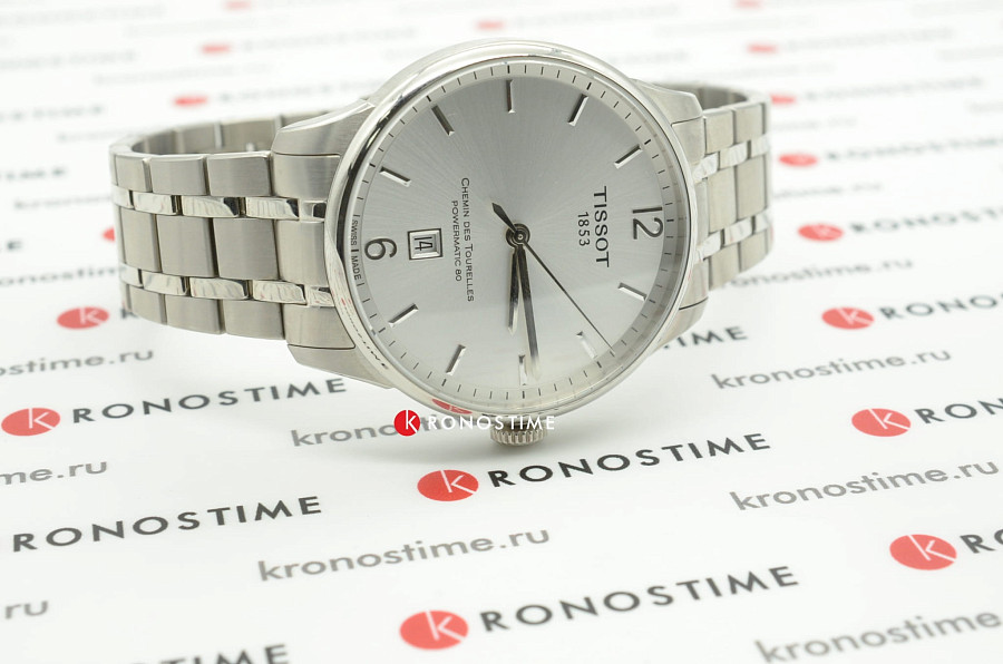 Часы Tissot Chemin des Tourelles Powermatic 80 T099.407.11.037.00 — механические, сталь металл