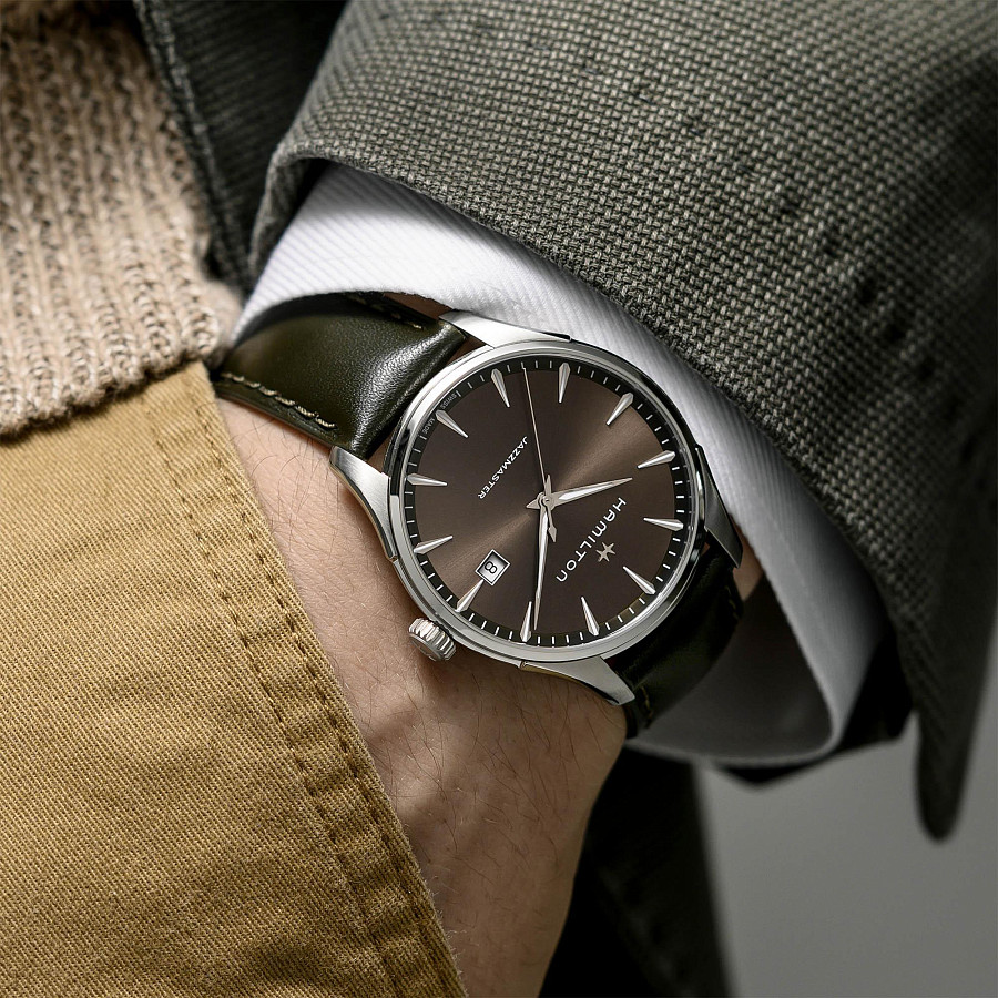 Часы Hamilton Jazzmaster Gent Quartz H32451801 — кожаный, мужские