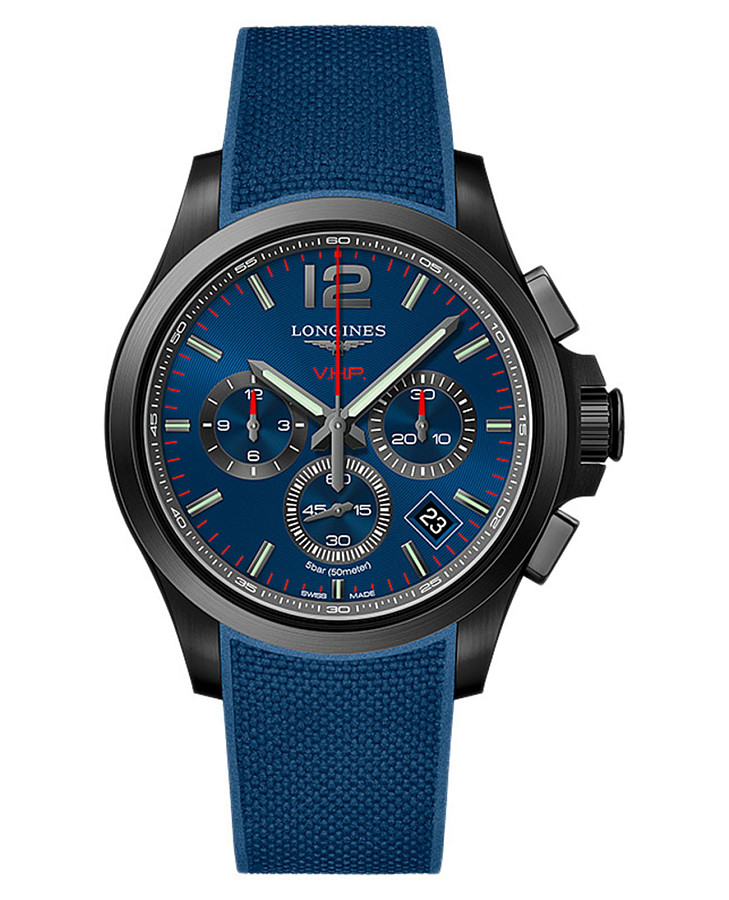 Часы Longines Conquest V.H.P. L3.717.2.96.9 — мужские, синий