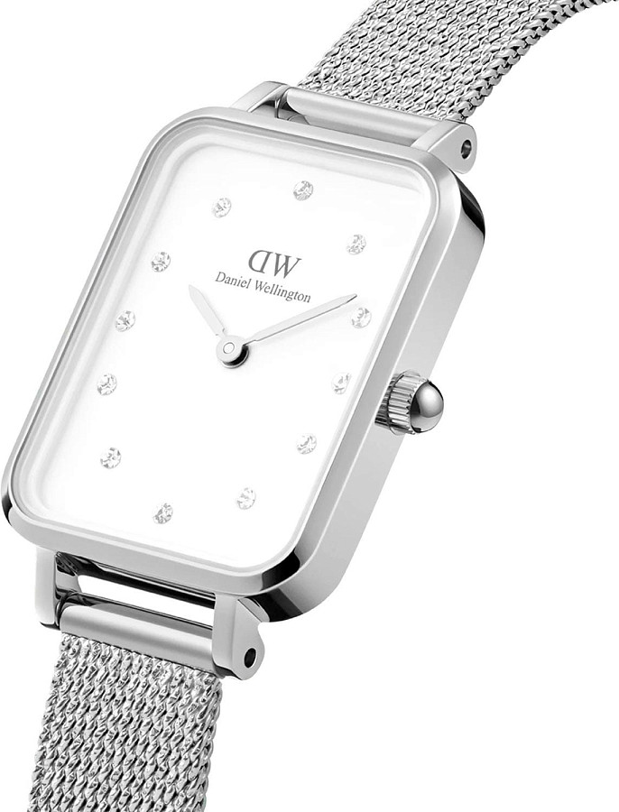 Часы Daniel Wellington Quadro Lumine Pressed Sterling DW00100597 — сталь металл, Швеция