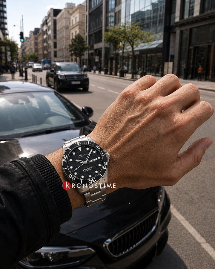 Часы Mido Ocean Star 200c Titanium M042.430.44.051.00 — черный, металл сталь