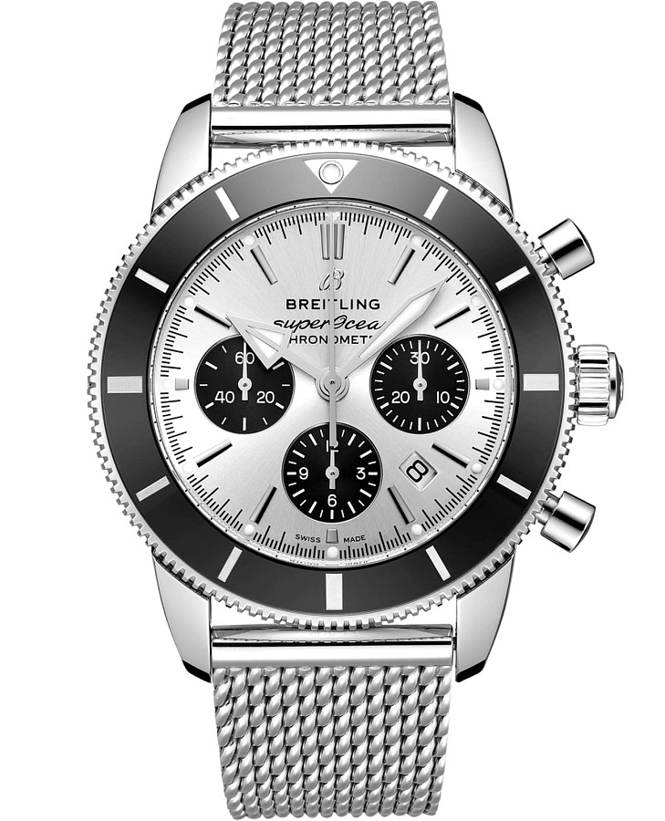 Часы Breitling Superocean Heritage B01 Chronograph 44 AB0162121G1A1 — мужские, серебристый