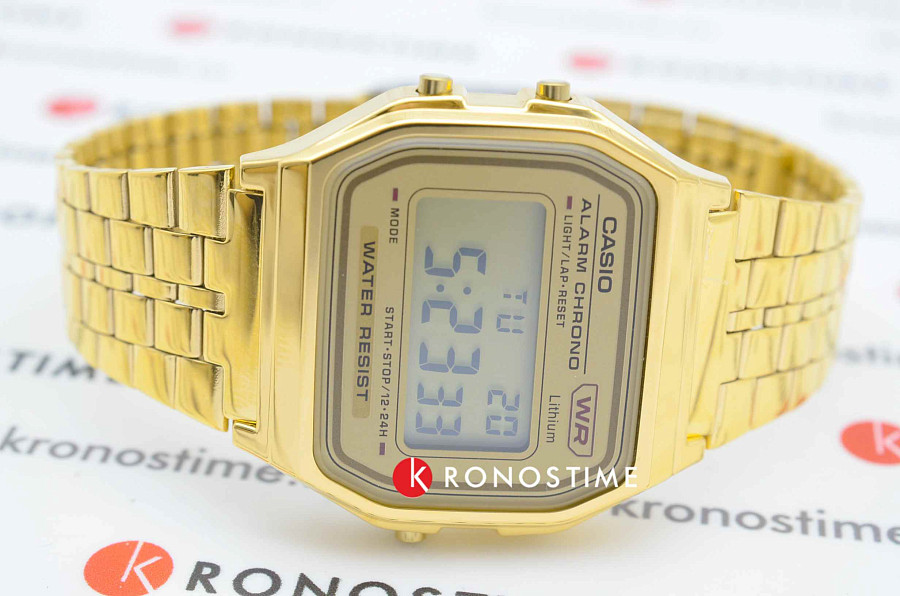 Часы Casio Vintage A158WETG-9A — мужские, сталь с ip покрытием