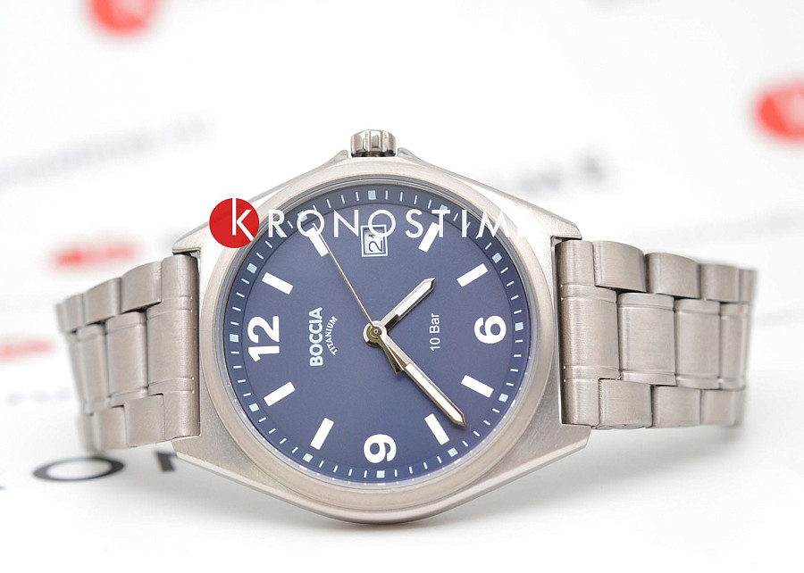 Часы Boccia Titanium 3663-02 — кварцевые, титан