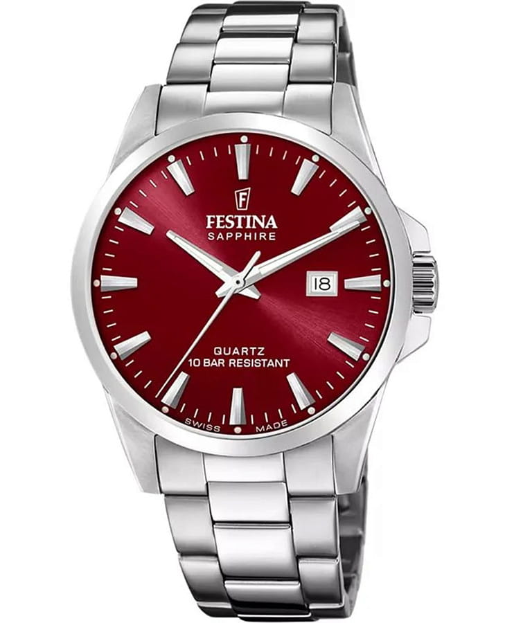 Часы Festina Swiss Made F20024/7 — мужские, бордовый