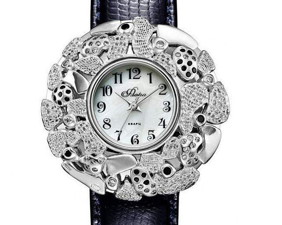 Часы УЧЗ Flora 1143S3-B6L2-10 Снежана — кварцевые, латунь