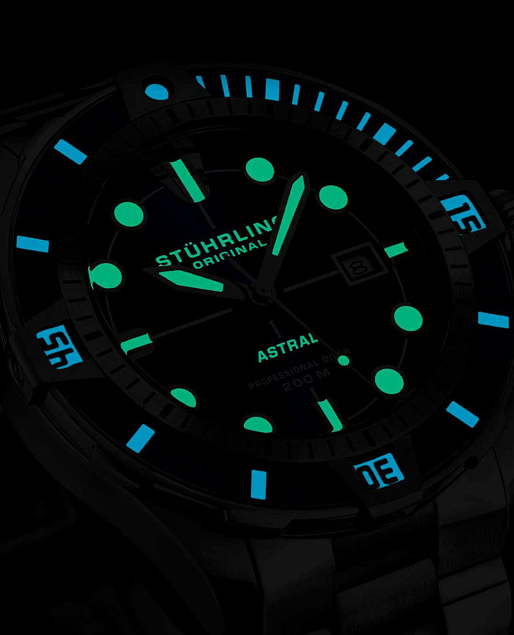 Часы Stuhrling Aquadiver 1005.01 — механические, сталь металл