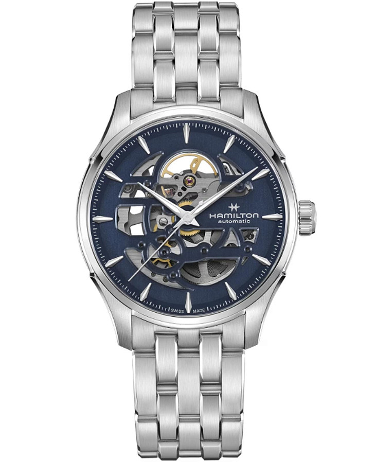 Часы Hamilton Jazzmaster Skeleton Auto H42535141 — мужские, синий