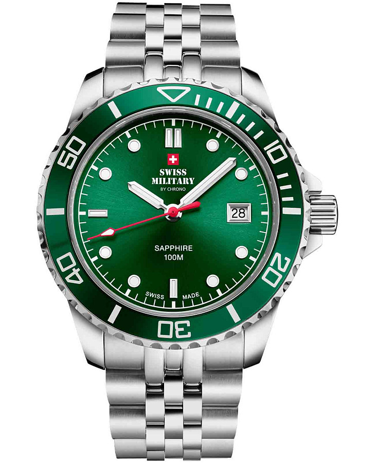 Часы Swiss Military by Chrono Sports SM34109.03 — мужские, зеленый