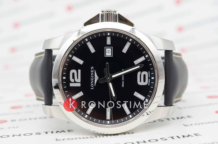 Часы Longines Conquest L3.760.4.56.3 — кварцевые, металл сталь