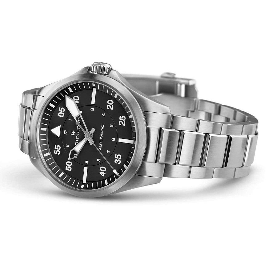 Часы Hamilton Khaki Aviation Pilot Auto H76305130 — черный, сталь