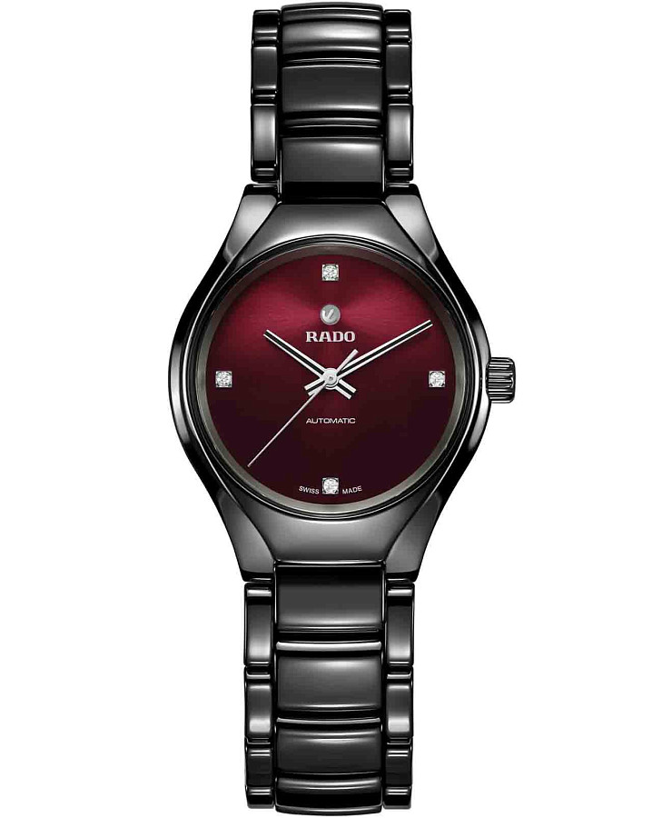 Часы Rado True Automatic Diamonds R27242742 — женские, бордовый