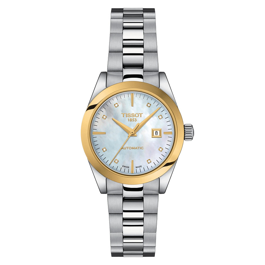Часы Tissot T-My Lady Automatic 18K Gold T930.007.41.116.00 — женские, перламутровый