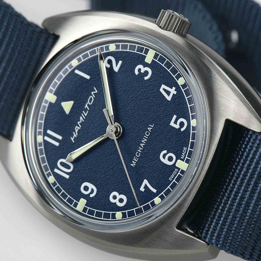 Часы Hamilton Khaki Aviation Pilot Pioneer Mechanical H76419941 — тканевый, мужские