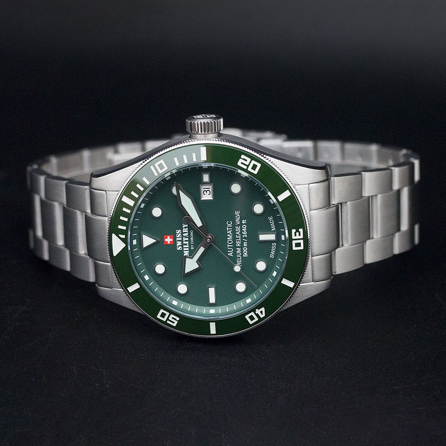 Часы Swiss Military by Chrono Diver Limited Edition SMA34075.03 — механические, металл сталь