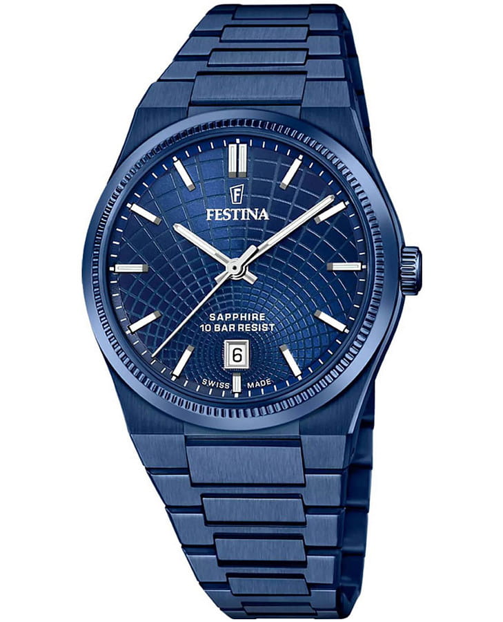 Часы Festina Swiss Made F20078/1 — мужские, синий