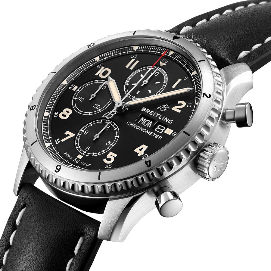 Часы Breitling Aviator 8 Chronograph 43 A13316101B1X1 — механические, сталь металл
