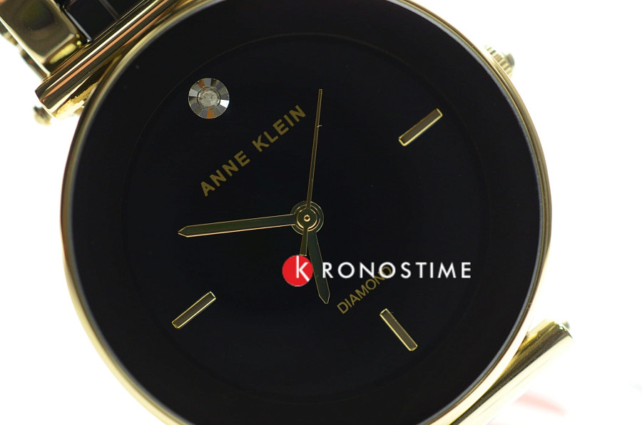 Часы Anne Klein Diamond 3158BKGB — сталь металл, США