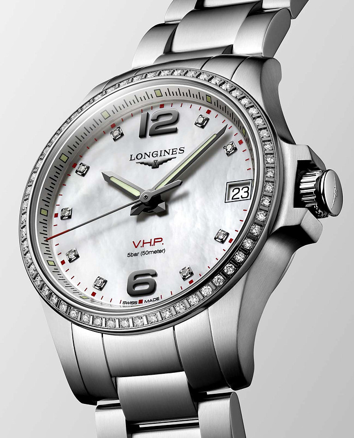 Часы Longines Conquest V.H.P. L3.316.0.87.6 — кварцевые, сталь металл