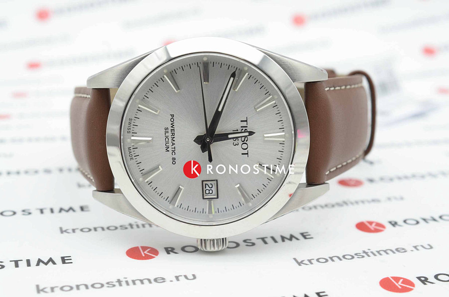 Часы Tissot Gentleman Powermatic 80 Silicium T127.407.16.031.00 — серебристый, сталь металл