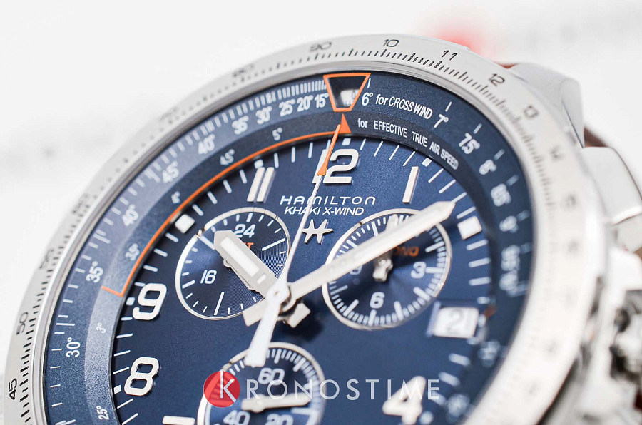 Часы Hamilton Khaki X-Wind GMT Chrono Quartz H77922541 — мужские, кожаный