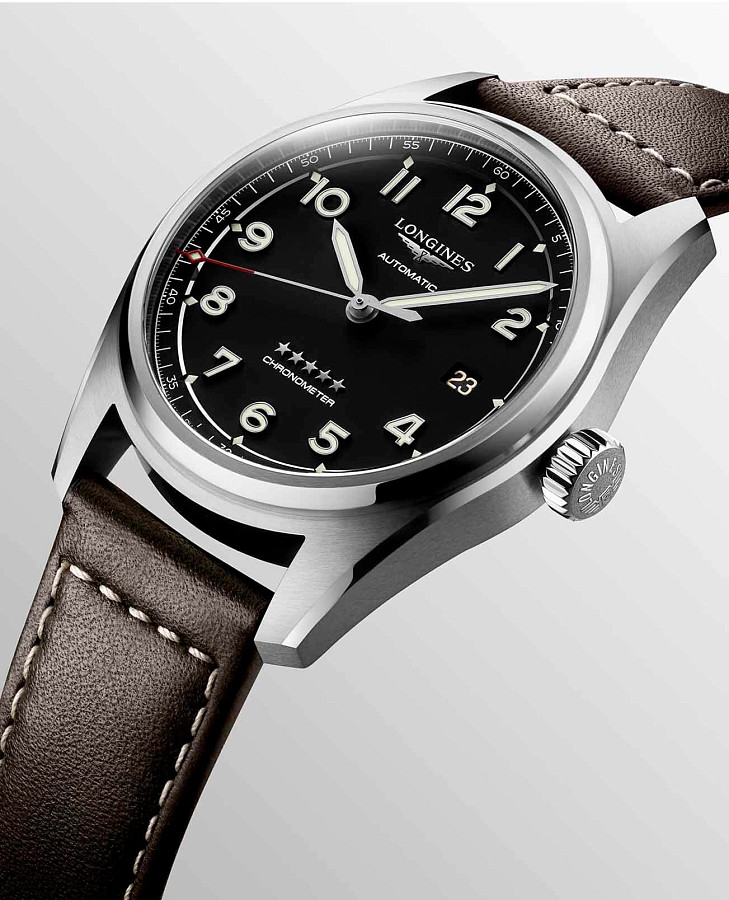 Часы Longines Spirit L3.810.4.53.0 — мужские, кожаный