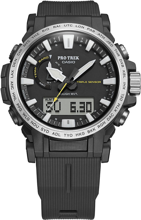 Часы Casio Pro Trek PRW-61-1A — черный, сталь металл пластик