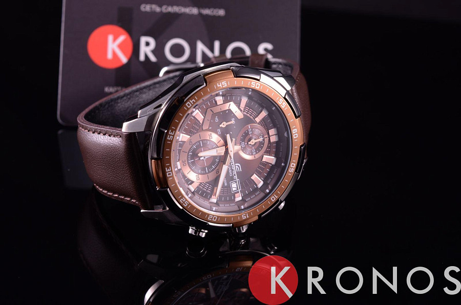 Часы Casio Edifice EFR-539L-5AVUDF (EFR-539L-5A) — кварцевые, металл сталь