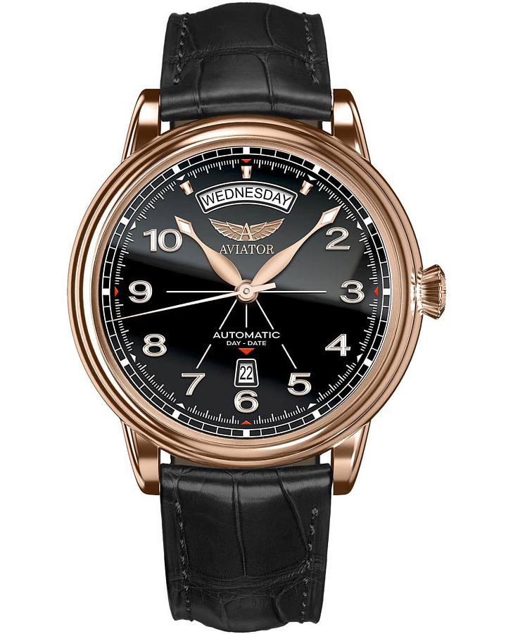 Часы Aviator Douglas Day-Date V.3.44.2.398.4 — мужские, черный