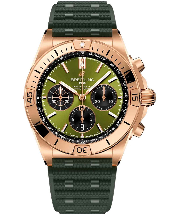 Часы Breitling Chronomat B01 42 mm RB01344A1L1S1 — мужские, зеленый