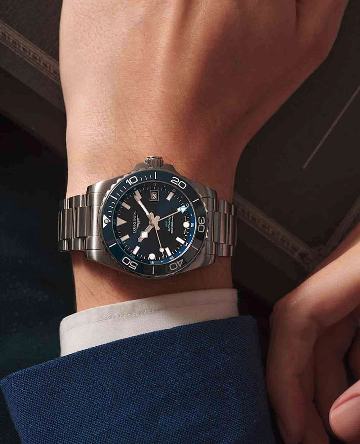 Часы Longines HydroConquest L3.790.4.96.6 — синий, металл сталь