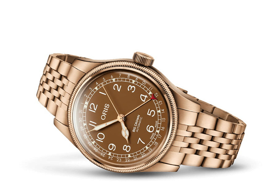 Часы Oris Big Crown Bronze Pointer Date 01 754 7741 3166-07 8 20 01 — механические, бронза сталь