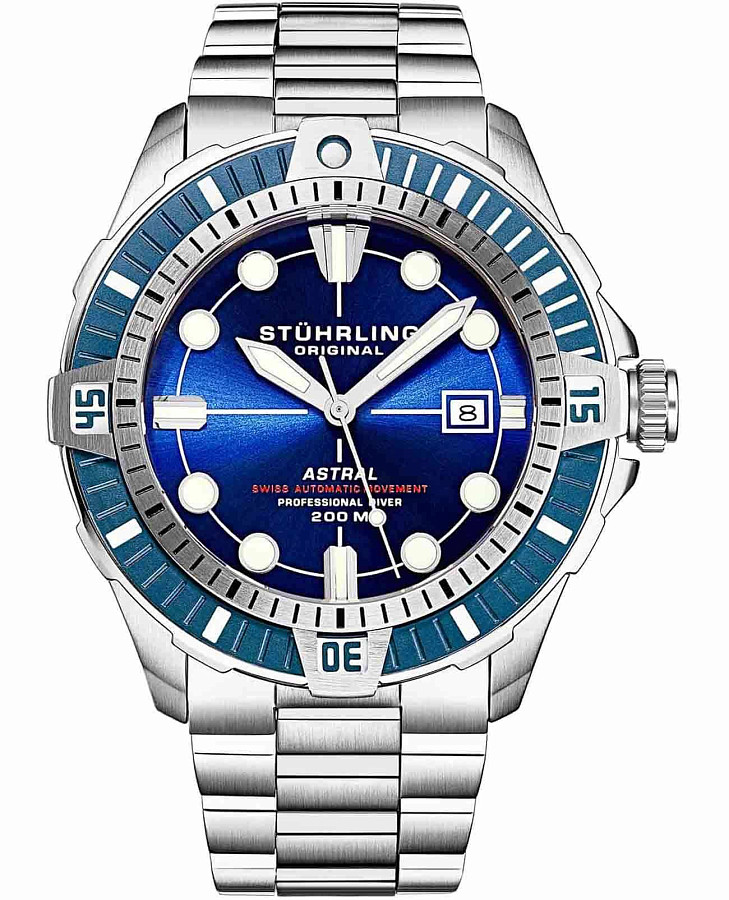 Часы Stuhrling Aquadiver 1005.01 — мужские, синий