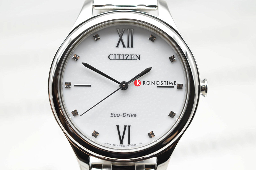 Часы Citizen Eco-Drive EM0500-73A — металл сталь, Япония