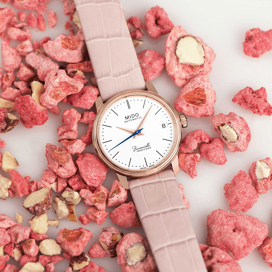 Часы Mido Baroncelli Heritage Lady M027.207.36.010.00 — женские, кожаный