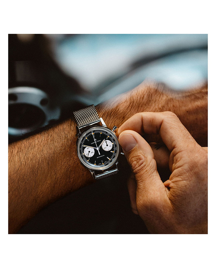 Часы Hamilton American Classic Intra-Matic Chronograph H H38429130 — черный, металл сталь