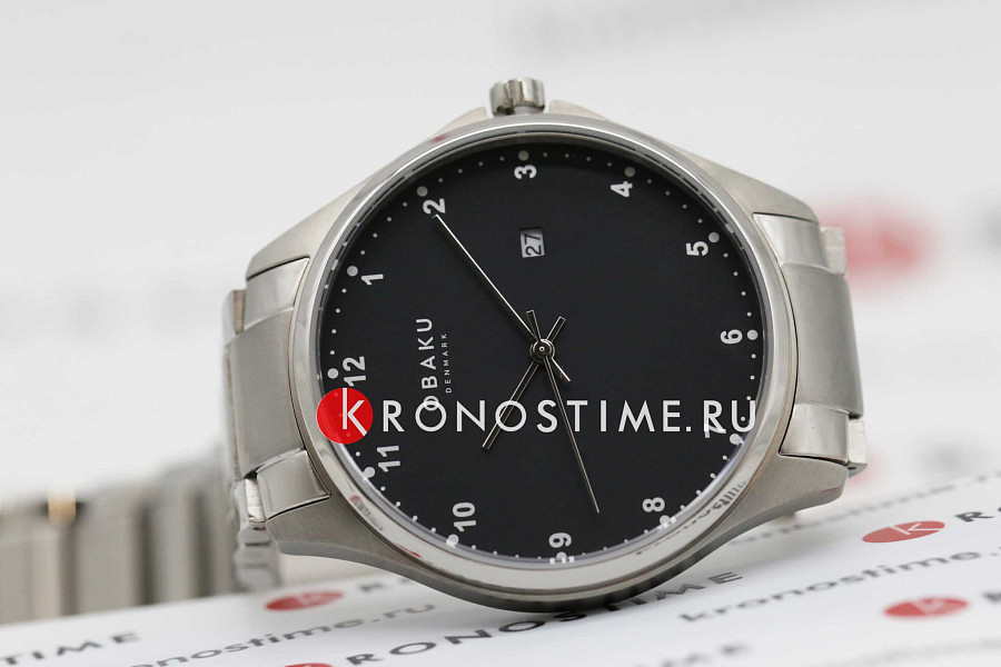 Часы Obaku Link V272GDTBST — металл титан, Дания