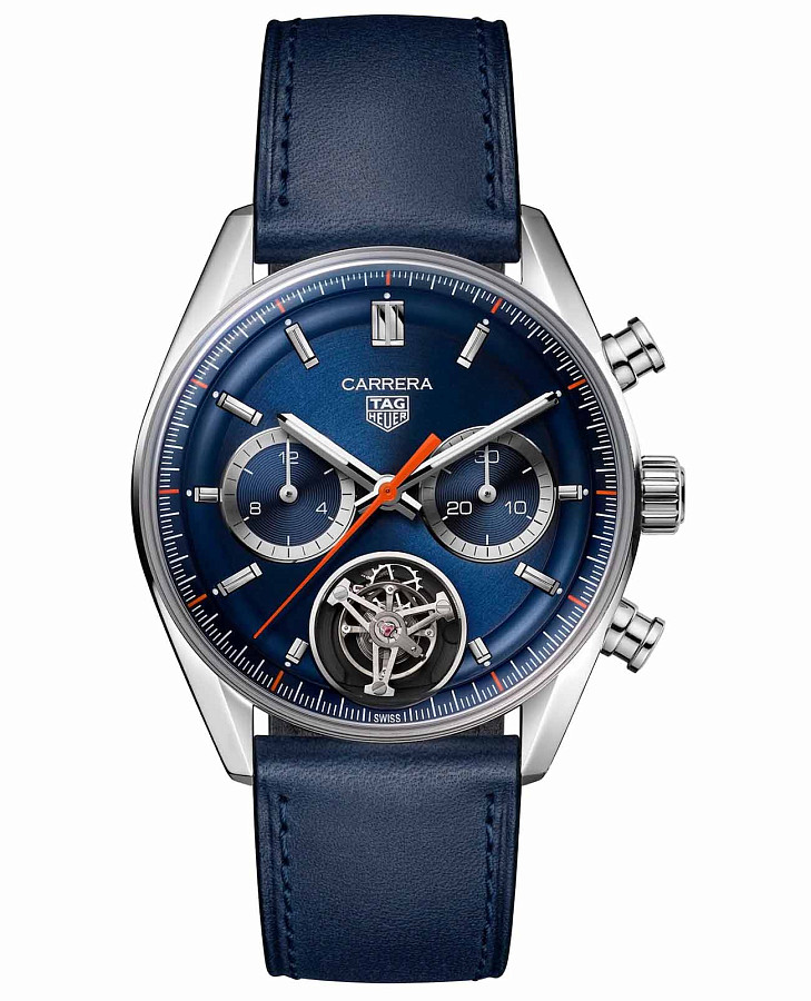 Часы TAG Heuer Carrera Chronograph Tourbillon CBS5010.FC6543 — мужские, синий