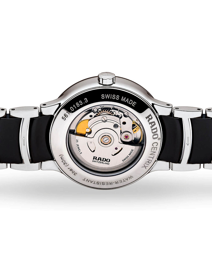 Часы Rado Centrix Automatic Diamonds R30941702 — мужские, сталь + керамические вставки