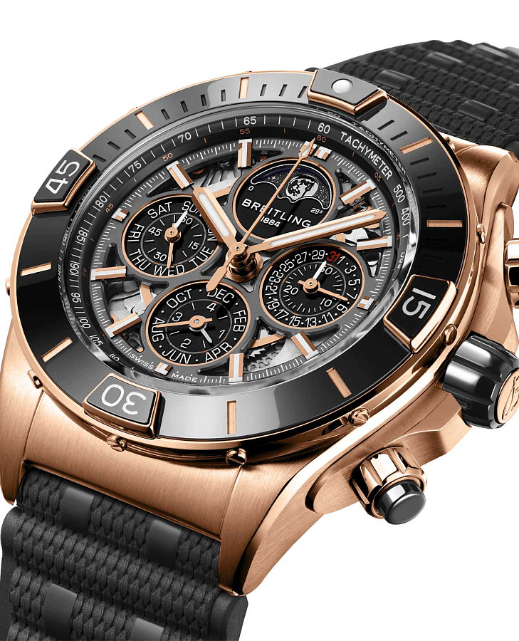 Часы Breitling Super Chronomat B19 44 Perpetual Calendar 140th Anniversary RB19301A1G1S1 — механические, металл сталь