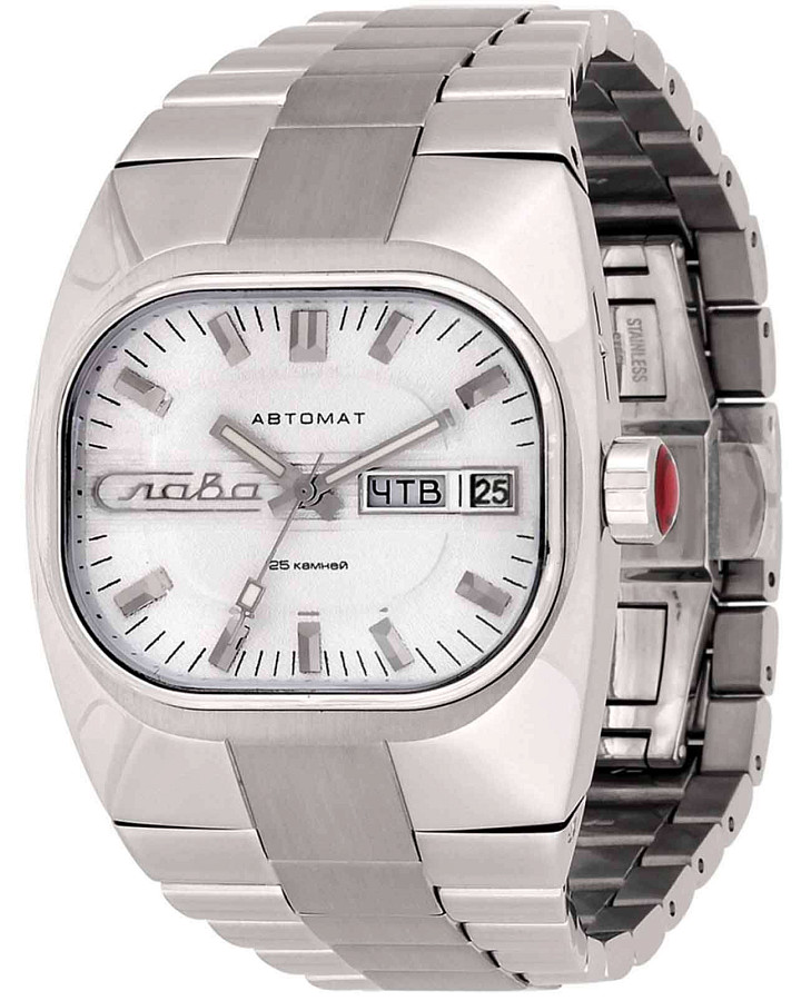 Часы Слава Танк 4320690/100-2427 — мужские, белый