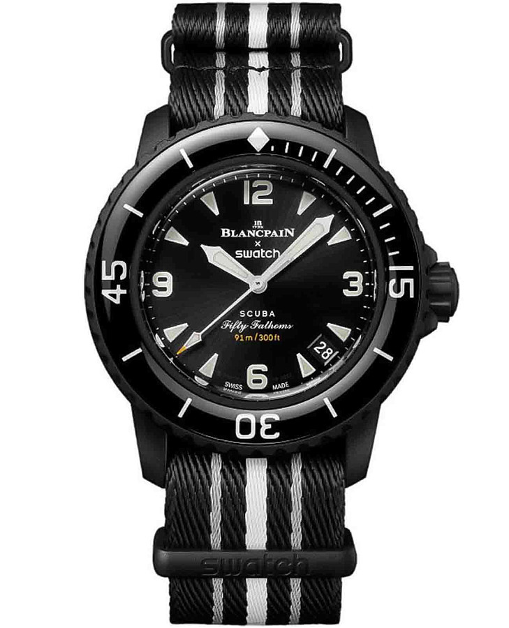 Часы Swatch x Blancpain Ocean Of Storms SO35B400 — мужские, черный