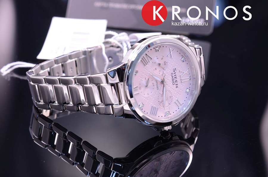 Часы Casio Sheen SHE-3511D-4A — сталь, Япония