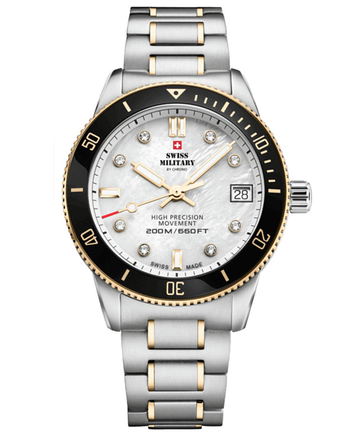 Часы Swiss Military by Chrono Сверхточные SM34089.04 — женские, перламутровый