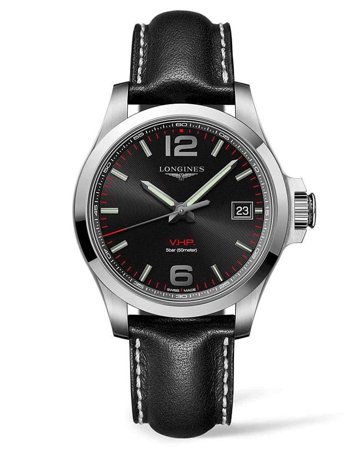 Часы Longines Conquest V.H.P. L3.716.4.56.2 — мужские, черный