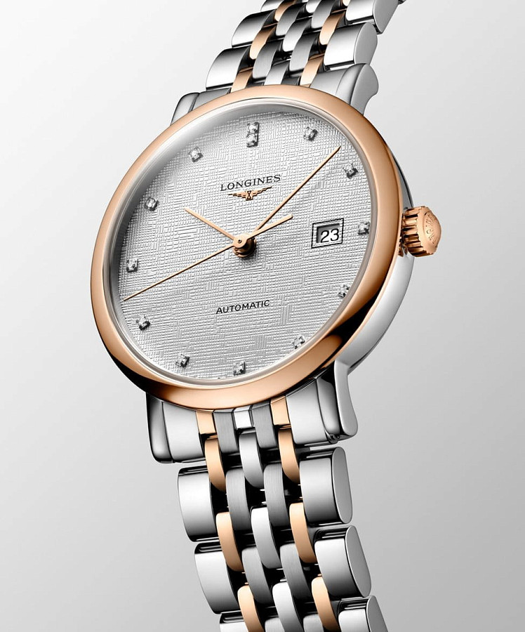 Часы Longines Elegance Elegant Collection 29 mm L4.310.5.79.7 — нержавеющая сталь и 18 каратное розовое золото, женские