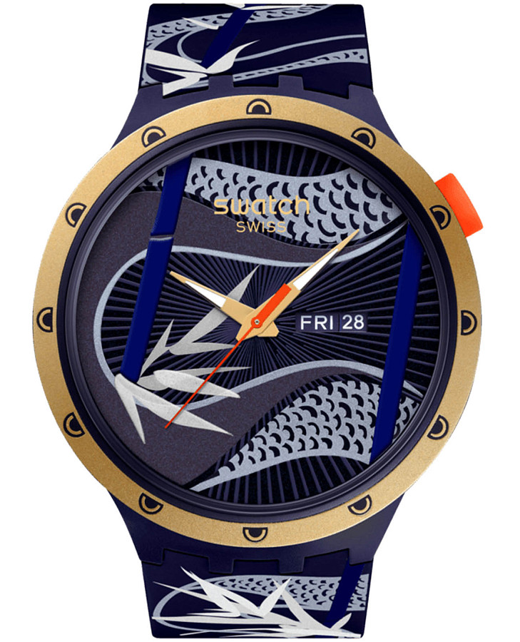 Часы Swatch Big Bold Biosourced Standard SB05Z700 — мужские, синий